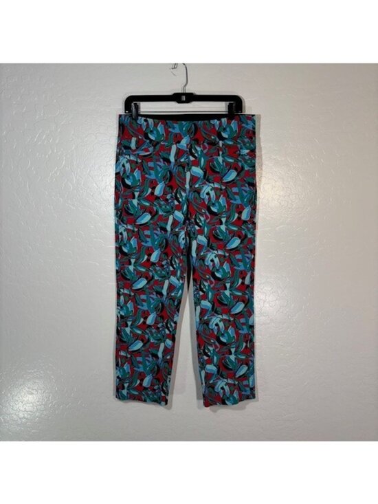 Soft Surroundings Pants - Soft Surroundings Pants Womens Medium Pull On Leggings Crop Blue Red Art